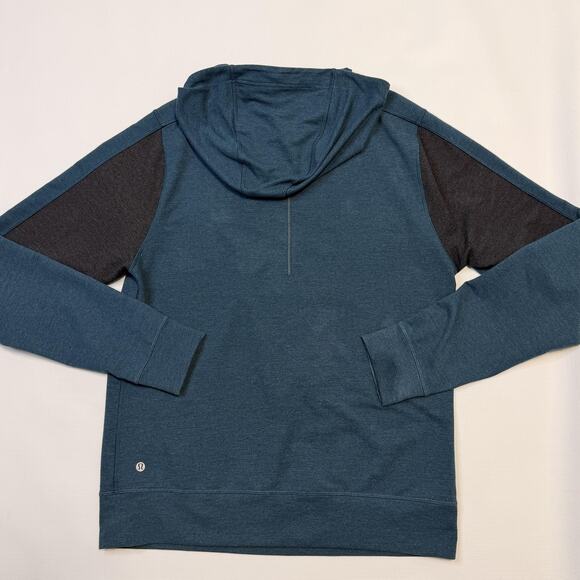 Lululemon Hoodie Mens Large Blue Gray Reversible Raglan Pullover Athletic Tech - Picture 10 of 10